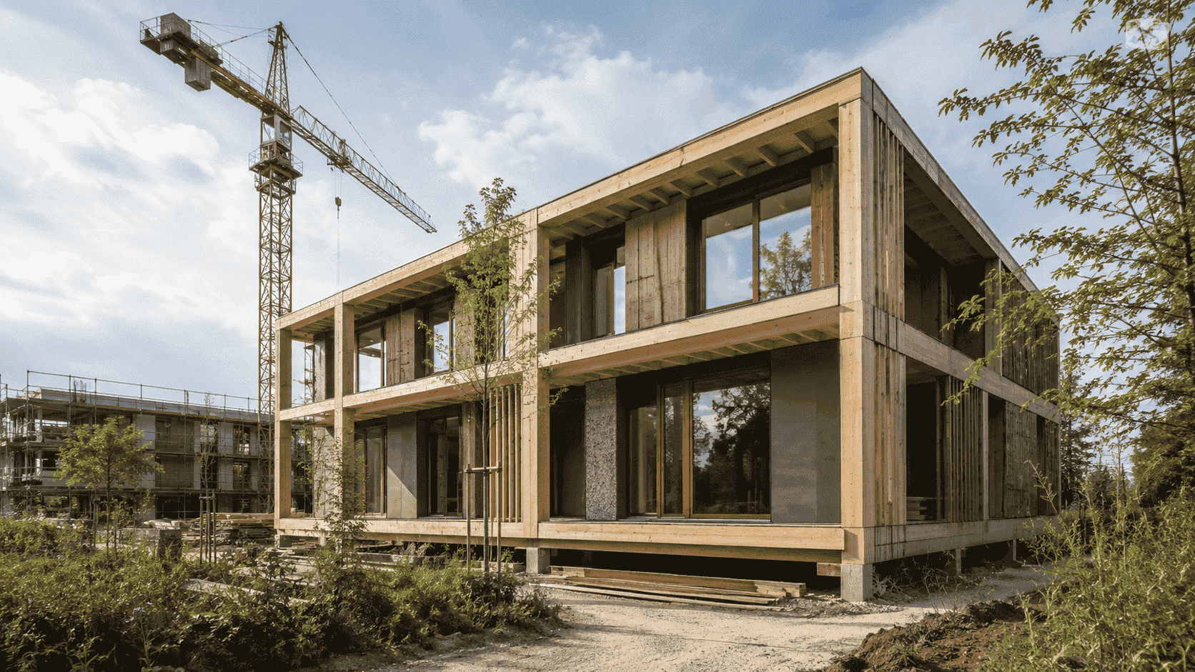 Een huis dat circulair gebouwd wordt